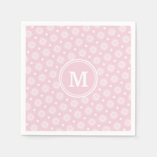Rosa och vit blomsterdesign pappersservett