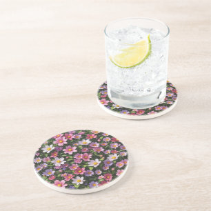 Rosa och vit blomsterträdgård underlägg