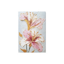 Rosa och vit blomstextur Abstrakt väggkonst