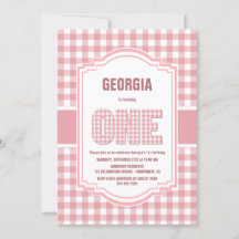 Rosa och vit buffalo Play 1:a födelsedagen Party