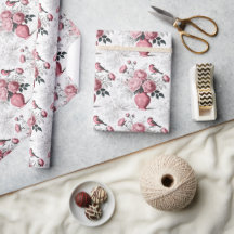 Rosa och vit chinoiserie toile-mönster