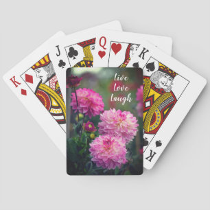 Rosa och vit Dahlia Flower Motivational Casinokort
