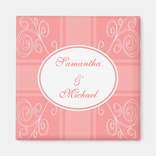 Rosa och vit design magnet
