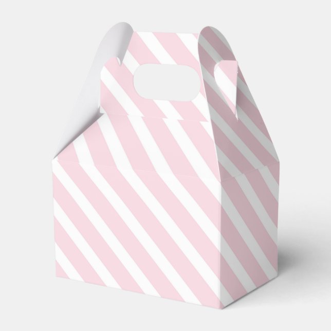 Rosa och vit diagonal Mönster stripe Presentaskar (Framsidan Sidan)