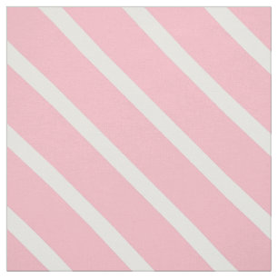 Rosa och vit diagonal Rand Fabric Tyg