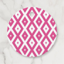 Rosa och vit diamant mönster gåvor etiketter