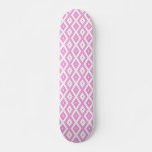 Rosa och vit diamant mönster mini skateboard bräda 18,5 cm