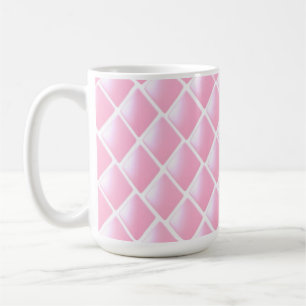 Rosa och vit diamantdesign kaffemugg