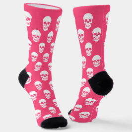 Rosa och vit dödskalle Silhuett Mönster Halloween