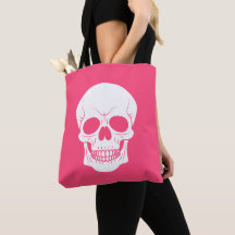 Rosa och vit dödskallehuvud kuslig Halloween