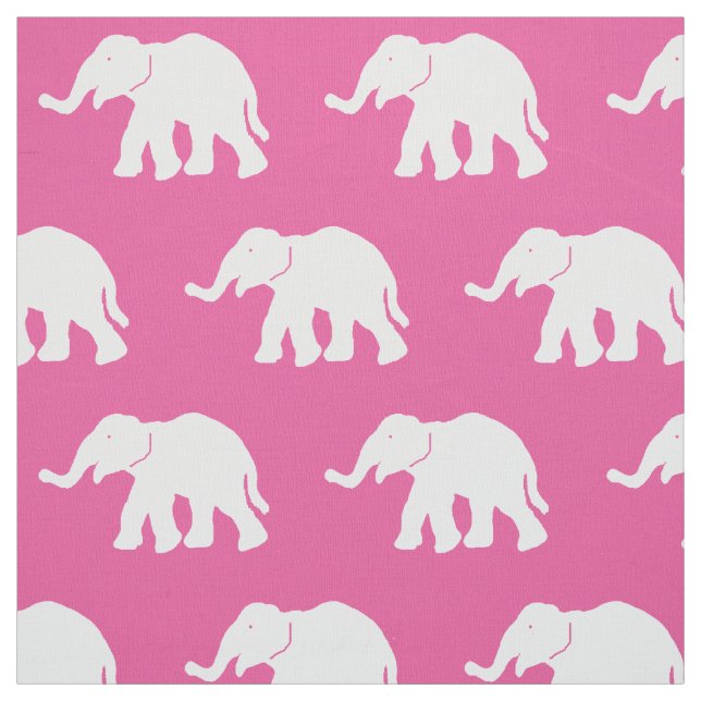 Rosa och vit elefant tyg (Provkarta)