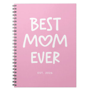 Rosa och vit fantasifull hjärta Bästa mamma någons Anteckningsbok