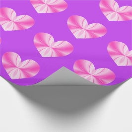 Rosa och vit fjärilshjärta presentpapper