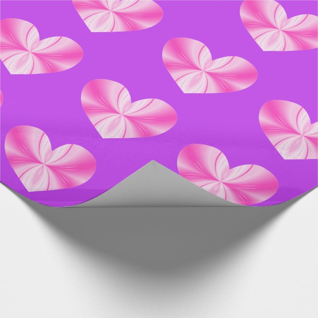 Rosa och vit fjärilshjärta presentpapper (Hörn)