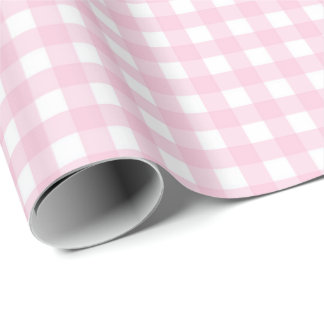 Rosa och vit Gingham Presentpapper