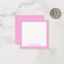 Rosa och vit Gingham-rutig Personlig