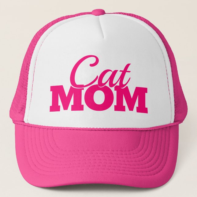 rosa och vit grunge CAT MAMMA-text | Keps (Framsida)