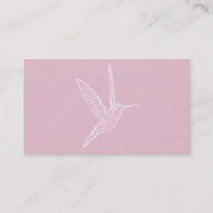 Rosa och vit Hummingbird Visitkort