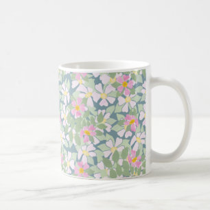 Rosa och vit Hund Ro på djupt blått Kaffemugg