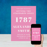 Rosa och vit inbjudan på födelsedagen<br><div class="desc">Fira din speciella dag med de här anpassningsbarna-födelsedagsinbjudningarna! Vår personlig rosa och vita inbjudan har en elegant textdesign tillsammans med ditt namn och information om party. Med ett vackert teckensnittsval och färg kan du skapa perfekten leta efter ditt speciella tillfälle. Få redot att göra ett varaktigt intryck med vår snyggt...</div>