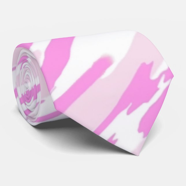 Rosa och vit kamouflage Mönster Slips (Rullad)
