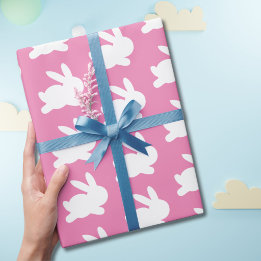 Rosa och vit kanin påskpresentpapper presentpapper
