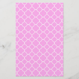 Rosa och vit kattrefoil Mönster Brevpapper