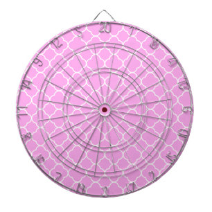 Rosa och vit kattrefoil Mönster Darttavla