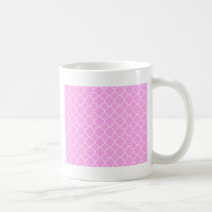 Rosa och vit kattrefoil Mönster Kaffemugg