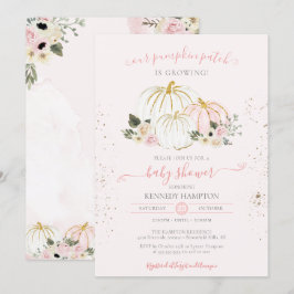  Rosa och vit knumpkin Höstbabyskare in Inbjudningar