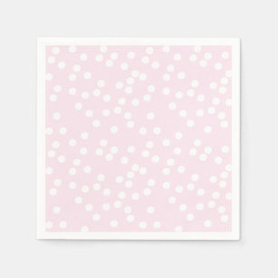 Rosa och vit konfetti/polkadot Pappersservett