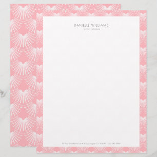 Rosa och vit konst Deco mönster Brevhuvud