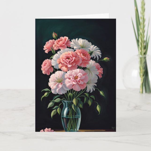 Rosa och vit kort (Framsida)