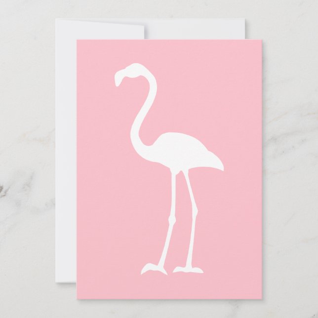Rosa och vit lamingo inbjudningar (Framsida)