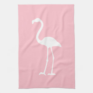 Rosa och vit lamingo kökshandduk