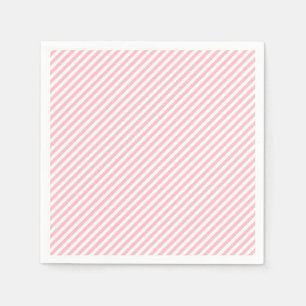 Rosa och vit liten Storlek diagonal Rand Papper Pappersservett