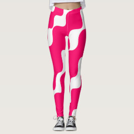 Rosa och vit lutning vinkarare mönster leggings