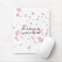 Rosa och vit, minimalistisk, inspirerande musknapp