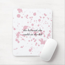 Rosa och vit, minimalistisk, inspirerande musknapp musmatta