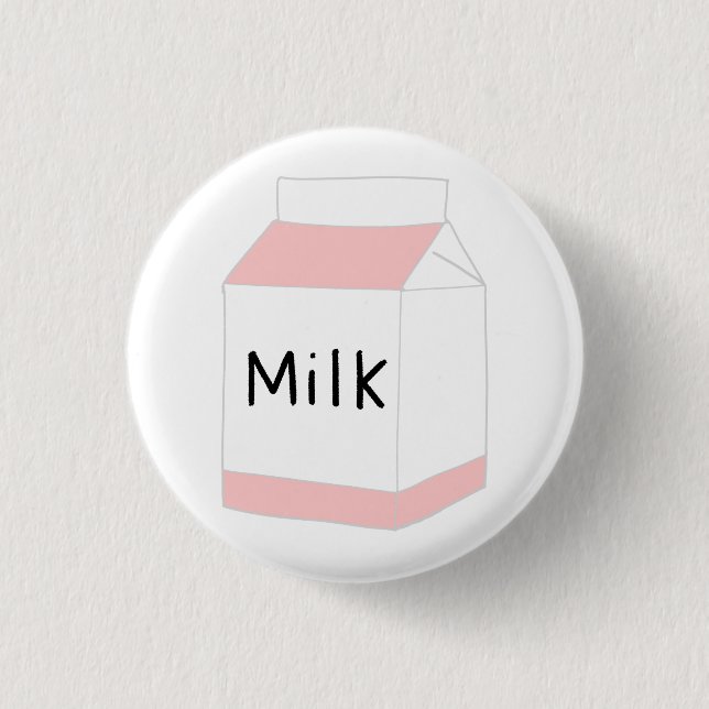 Rosa och vit mjölkkartong knapp (Framsida)