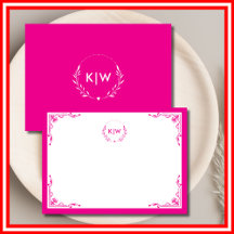 Rosa och vit | Modern Initialer Monogram