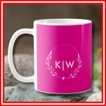 Rosa och vit | Modern Initialer Monogram