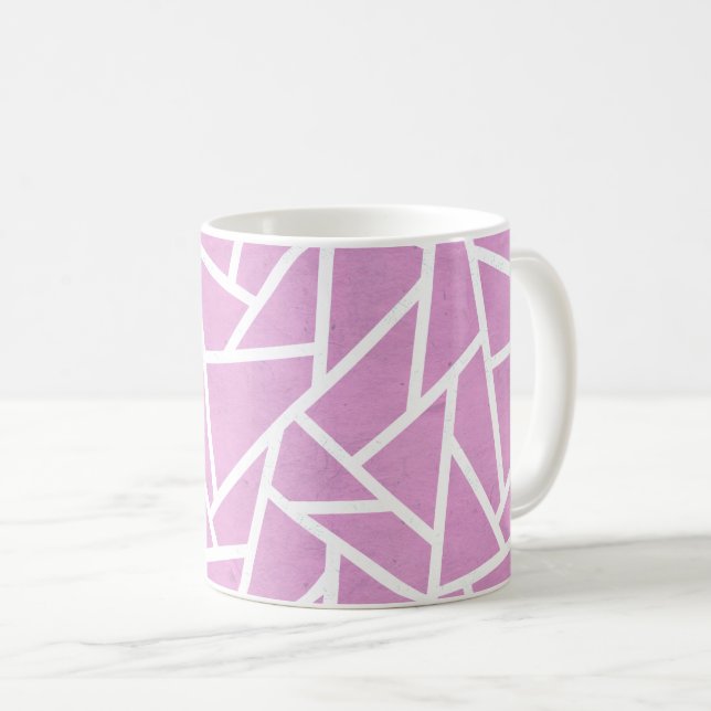 Rosa och vit mosaik mönster kaffemugg (Framsida höger)