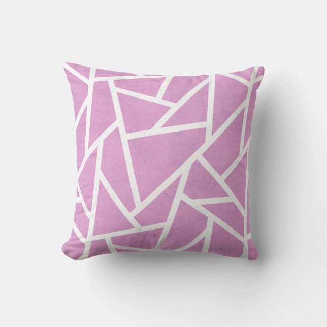 Rosa och vit mosaik mönster kudde (Framsida)