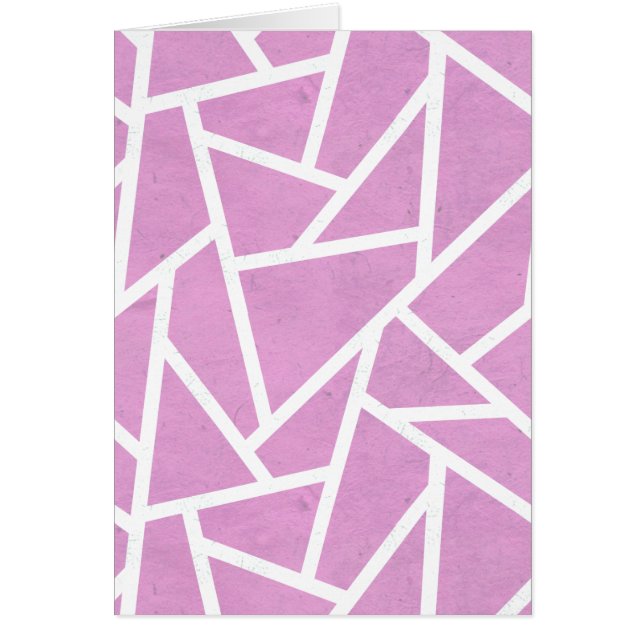 Rosa och vit mosaikmönster hälsningskort (Framsidan)