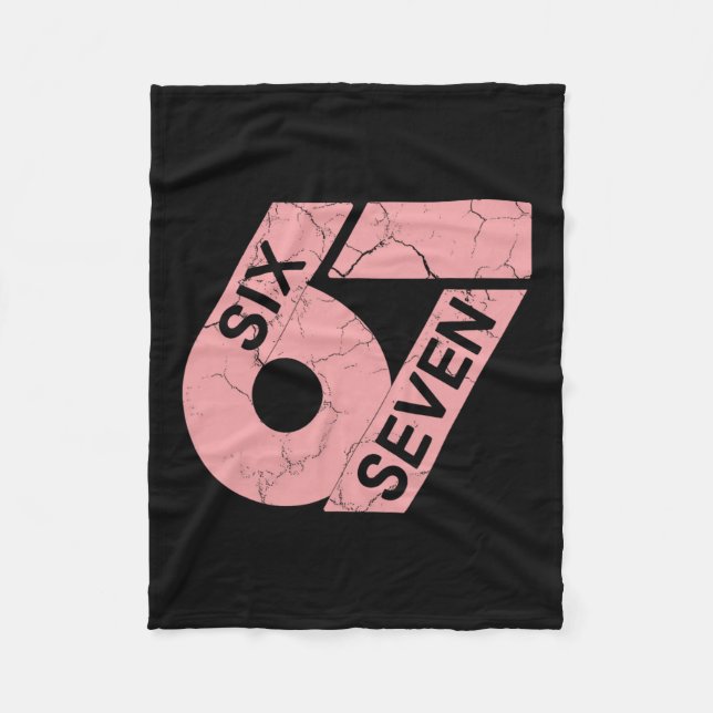 Rosa och vit nummer 67 tröja spelare uniform #67 fleecefilt (Framsidan)