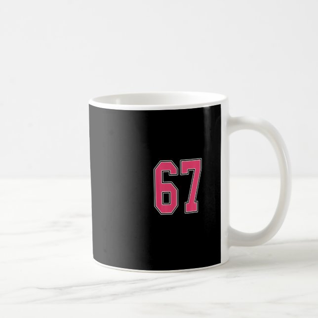 Rosa och vit nummer 67 tröja spelare uniform #67 kaffemugg (Höger)