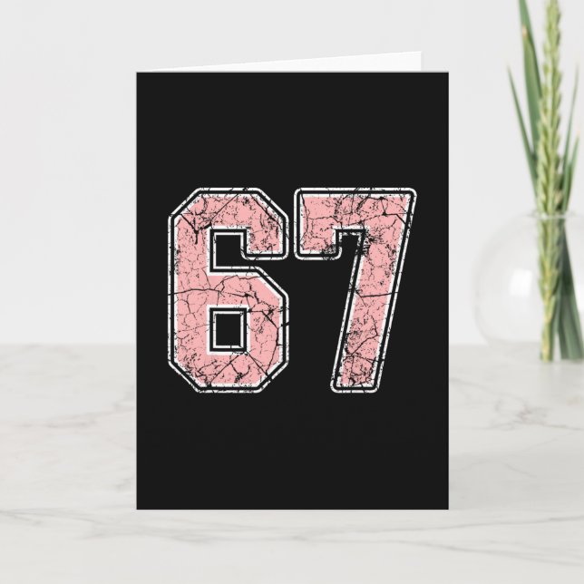 Rosa och vit nummer 67 tröja spelare uniform #67 kort (Framsida)