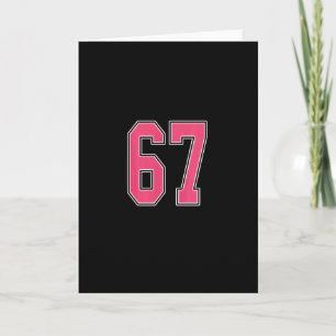 Rosa och vit nummer 67 tröja spelare uniform #67 kort