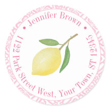 Rosa och vit oktanoloxat Returadress